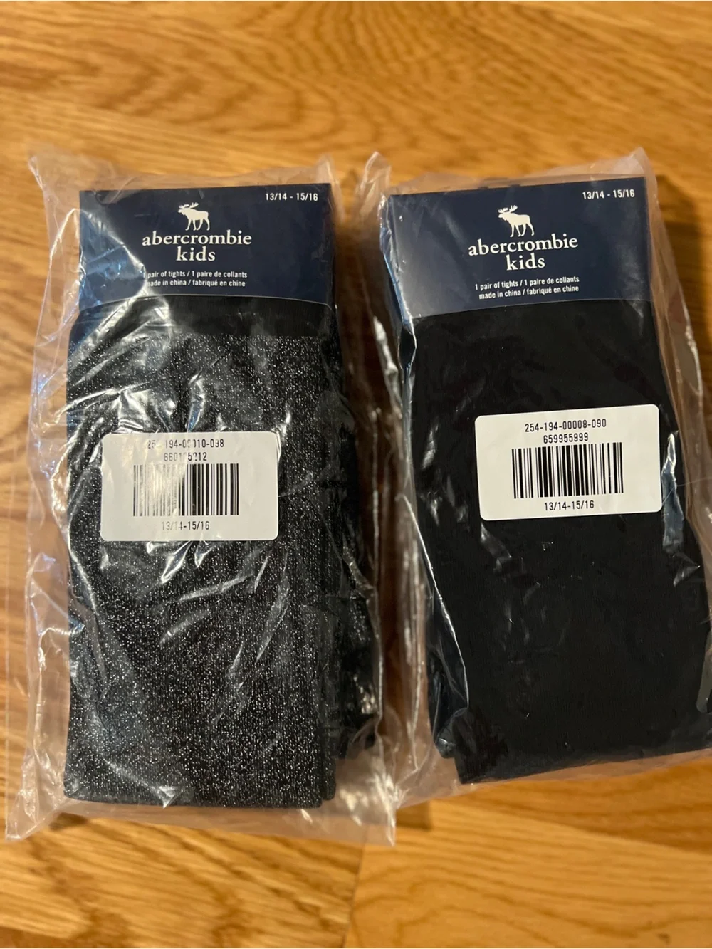 abercrombie kids Black & Metallic tights Set - 2 Pack